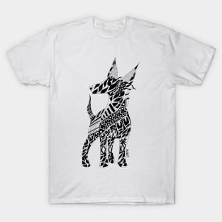 xolo dog ecopop in mexican totonac patterns in underworld art T-Shirt